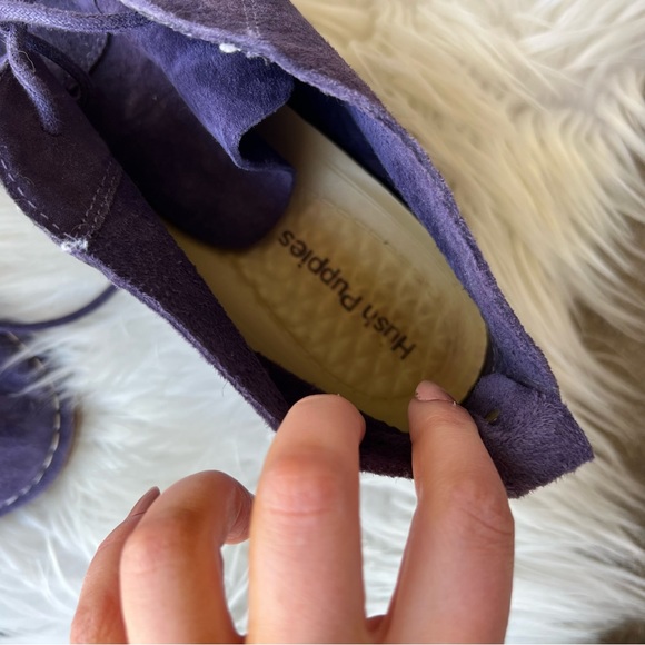 Hush Puppies Cool Purple Suede Lace Up Ankle Loafers - Picture 4 of 7